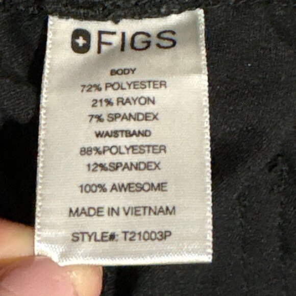 FIGS Livingston Scrub Pants Size Medium Petite Black - Picture 10 of 11